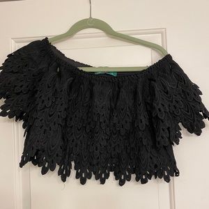 Very cute off the shoulder black crop top